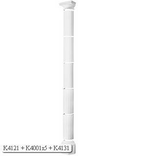 Luxxus Round Fluted Segmented Half Column K4001 - K4001